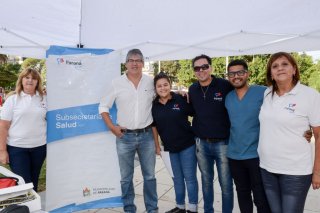 La carpa en peatonal San Martín.