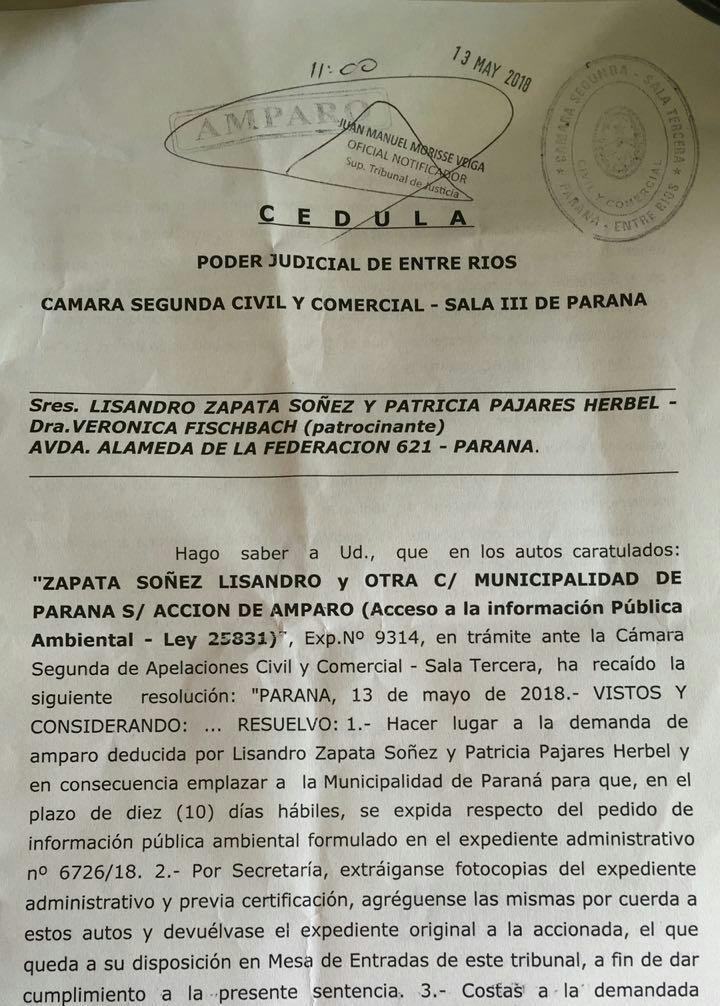 El Gobierno deberá informar a Paraná Despierta el impacto del puente Paraná-Santa Fe.