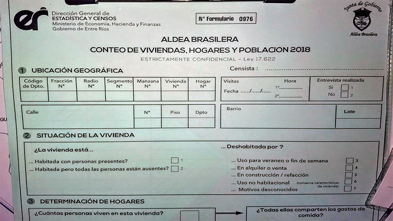 Censo en Aldea Brasilera.