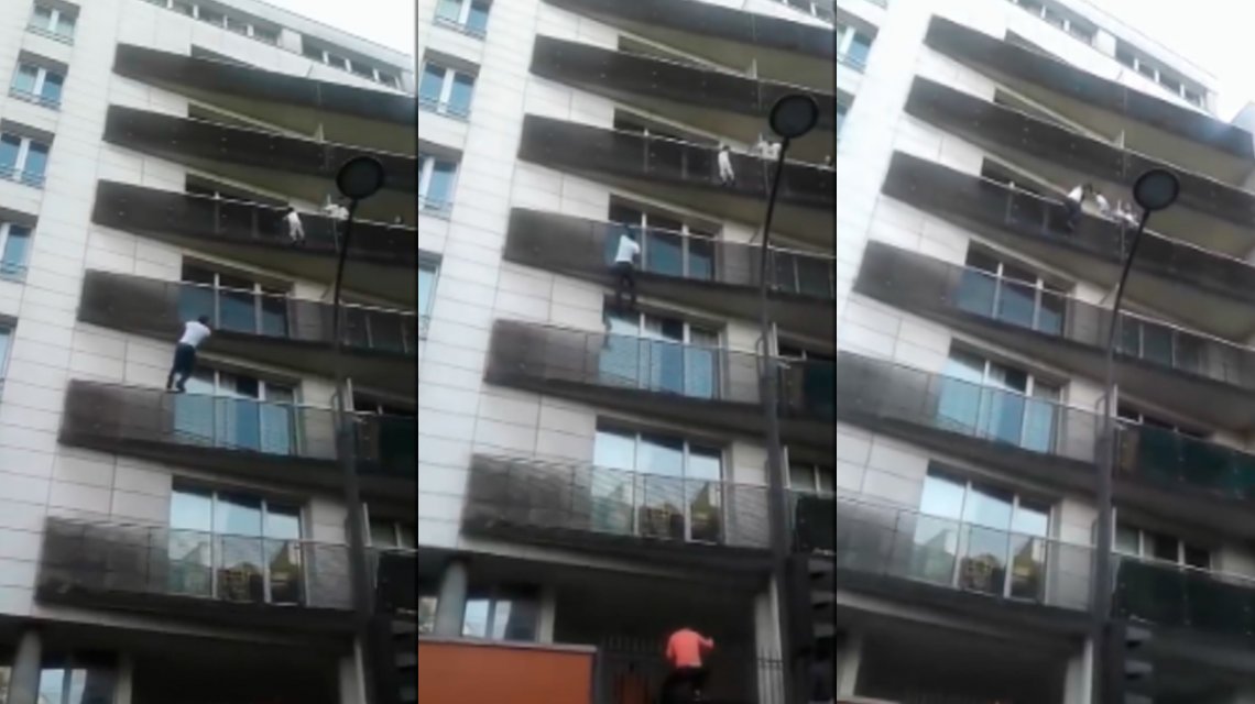 Las imágenes de su rescate a un nene que quedó colgado de un balcón se hicieron virales.