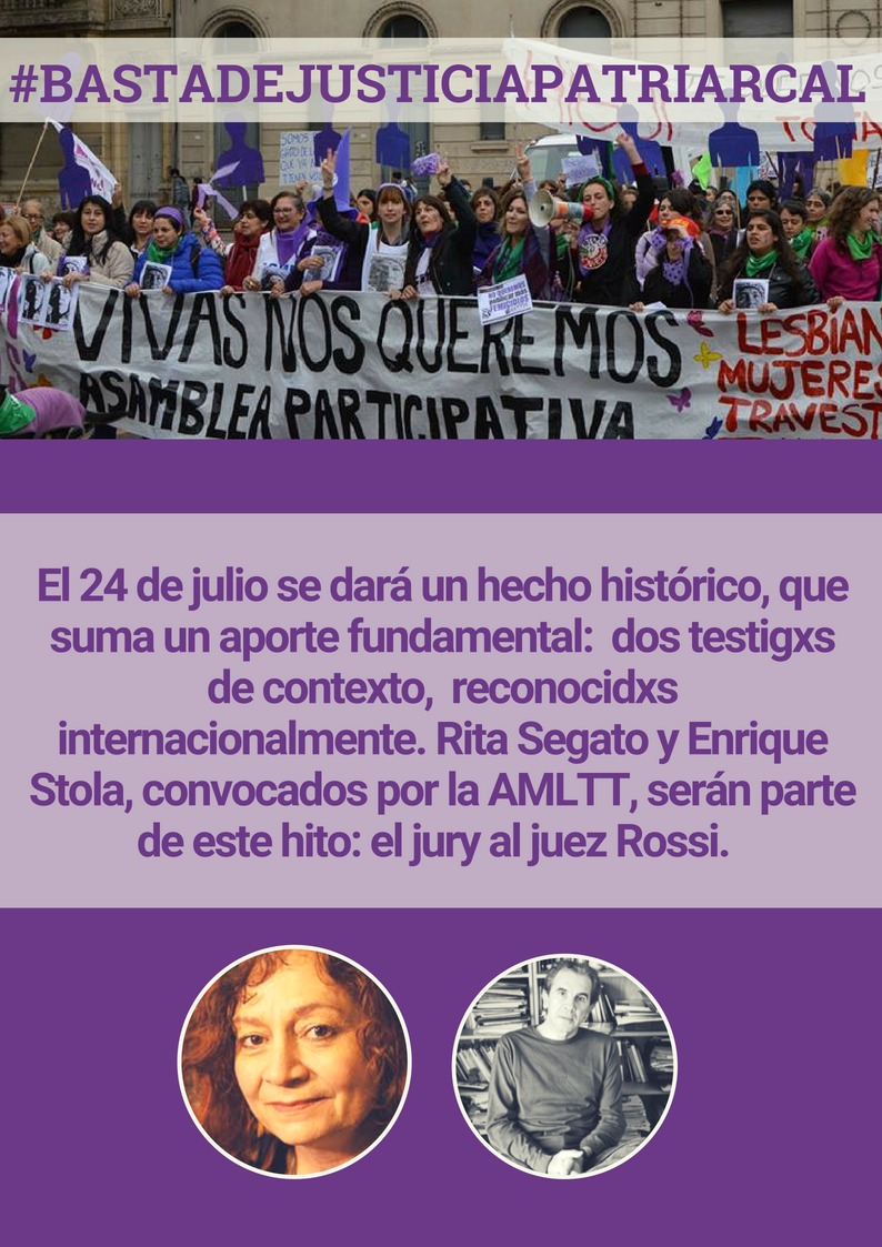 Jury al juez Carlos Rossi: Un juicio histórico incorpora a especialistas de género.