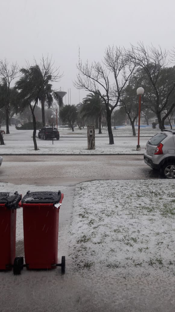 Granizo que parece nieve.
