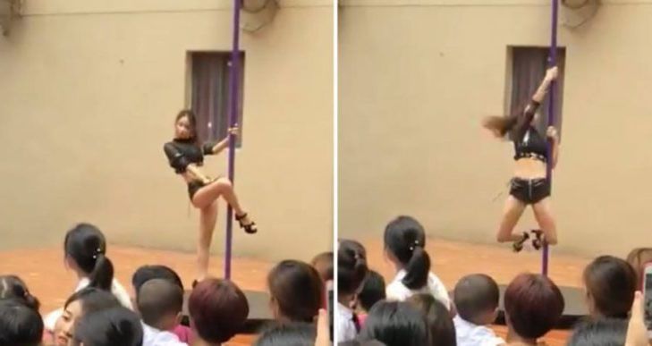 Bailarinas de caño, con muy escasa ropa.