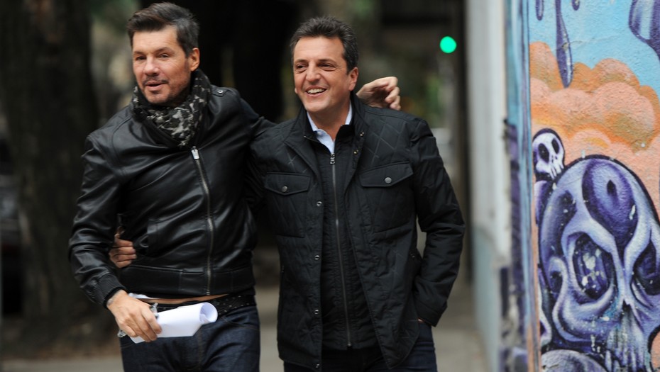 Marcelo Tinelli y Sergio Massa, en la apertura de Showmatch de 2016.