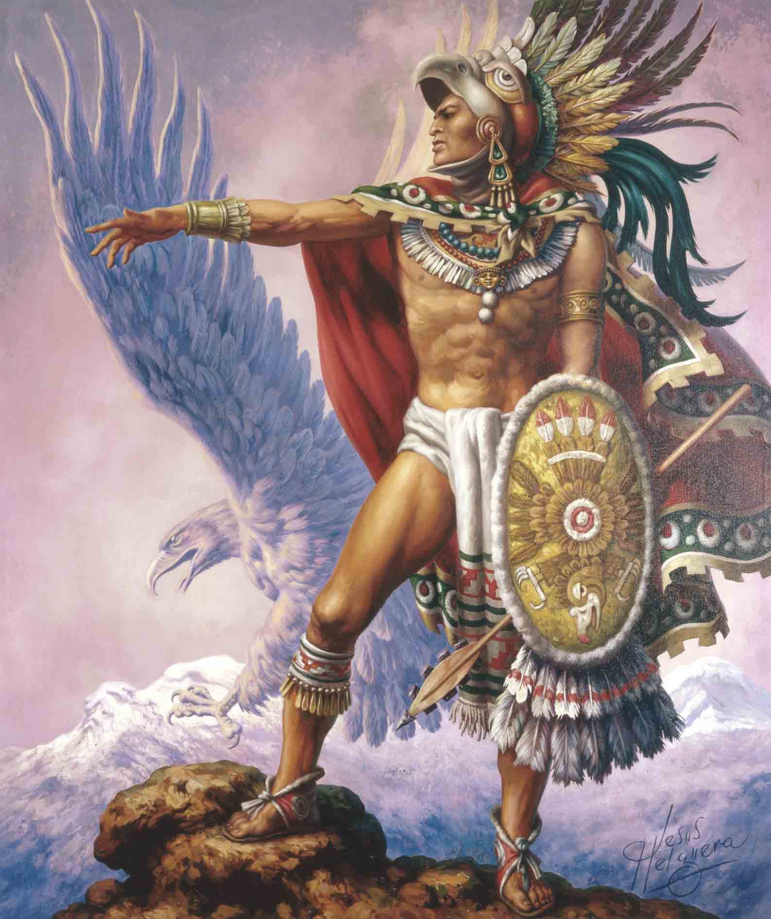 Guatimozín, último emperador azteca de México.