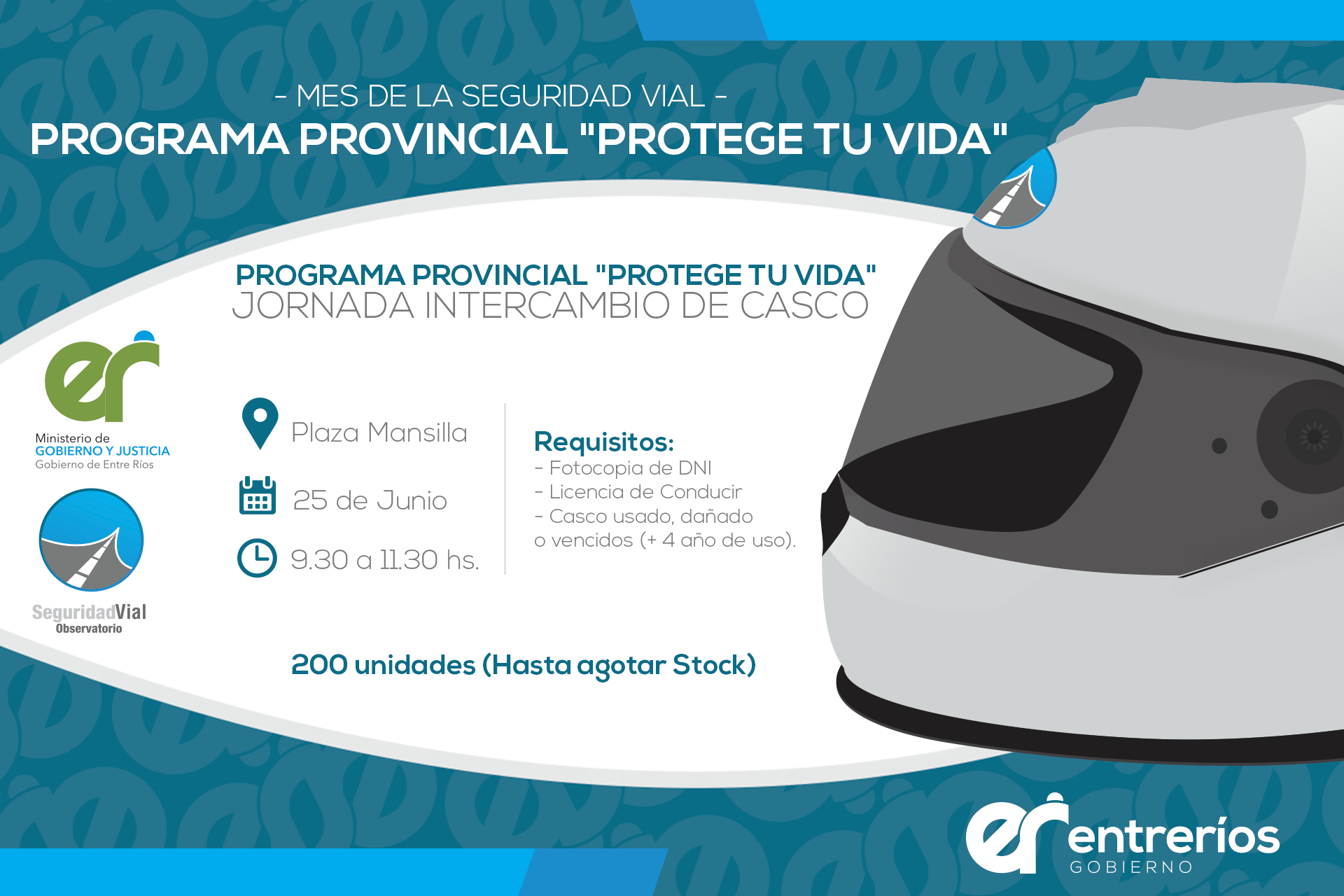 Entregarán cascos nuevos por usados.