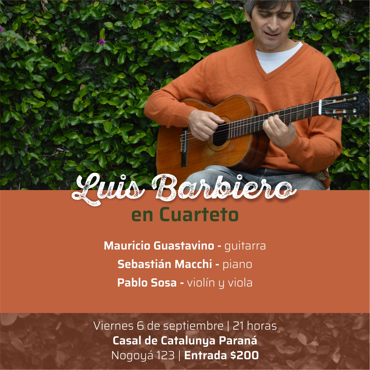 El músico compositor Luis Barbiero presentará sus canciones que integran el disco Vals de Papel.