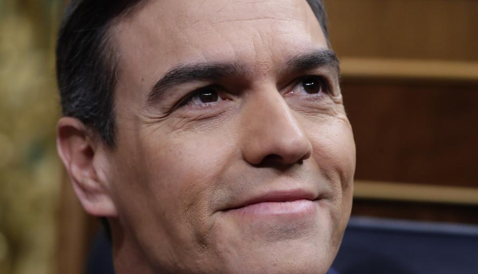 Pedro Sánchez, esta mañana, en la segunda sesión del debate de investidura. (Manu Fernandez / AP)