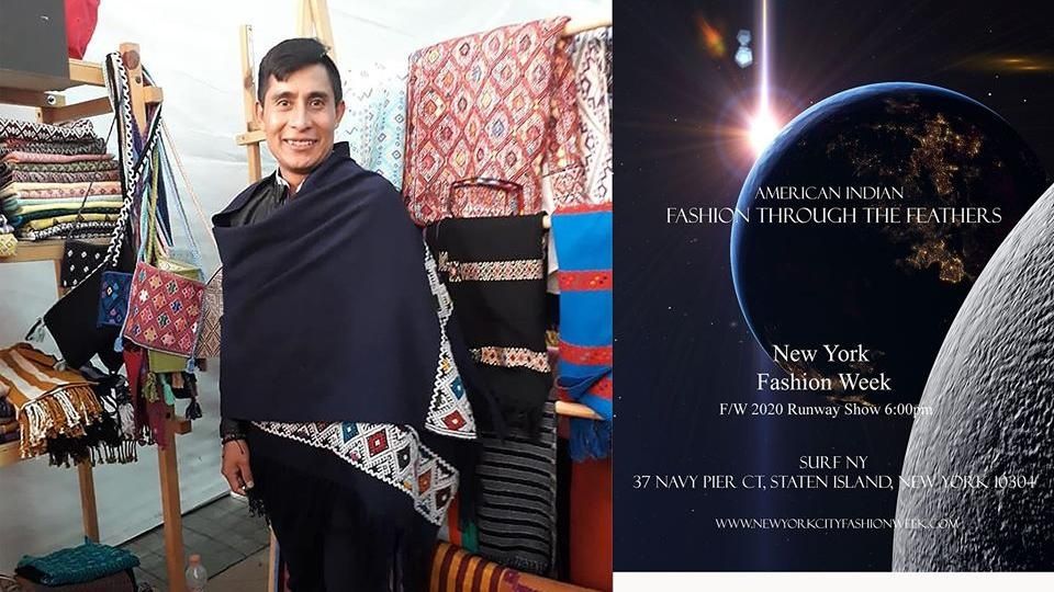 Alberto López Gómez llevó el domingo a la Gran Manzana los tradicionales diseños de la etnia tzotzil, de Chiapas.