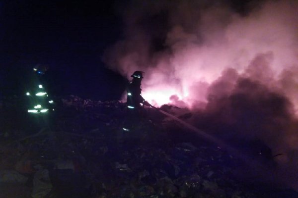 Bomberos combatieron las llamas en el Ecoparque.