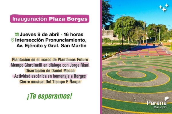 Se inaugura la plaza Jorge Luis Borges