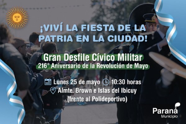 Agenda de actividades por el aniversario de la Revolución de Mayo